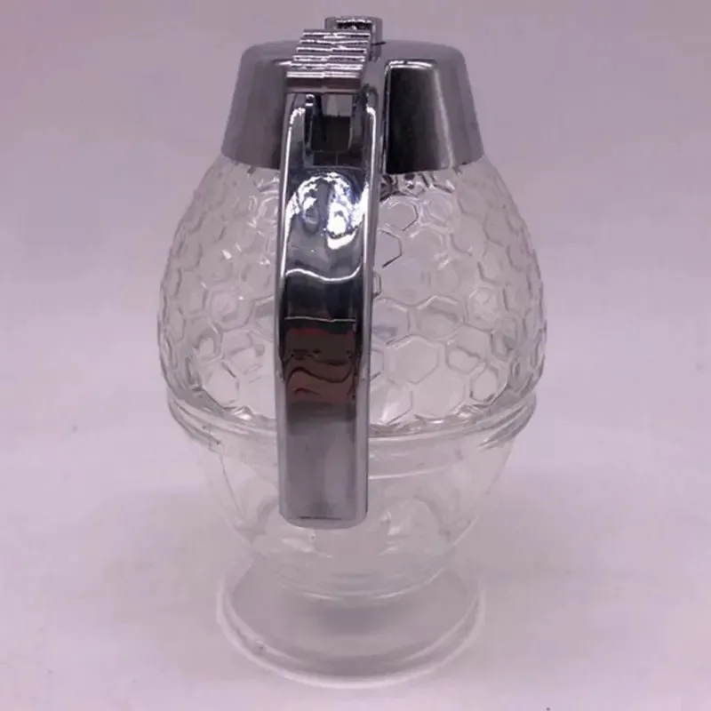 Honey Dispenser Non-Glass Syrup Dispenser Honey Container Honeycomb Shaped Honey Distribution Tank Honey Jar with Stand