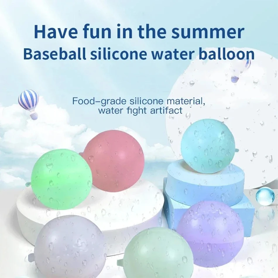 1-60Pcs Reusable Silicone Water Ball Reusable Water Balloons Pool Games Pool Toys Inflatable Pool Toys Water Game