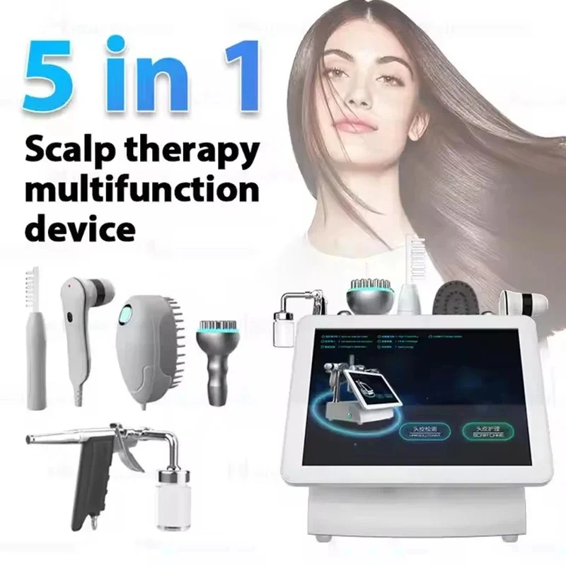 5 In 1 High Frequency Hair Follicle Detection Scalp Treatment Machine Hair Analyze Scalp Care Massage Hair Regrowth Device