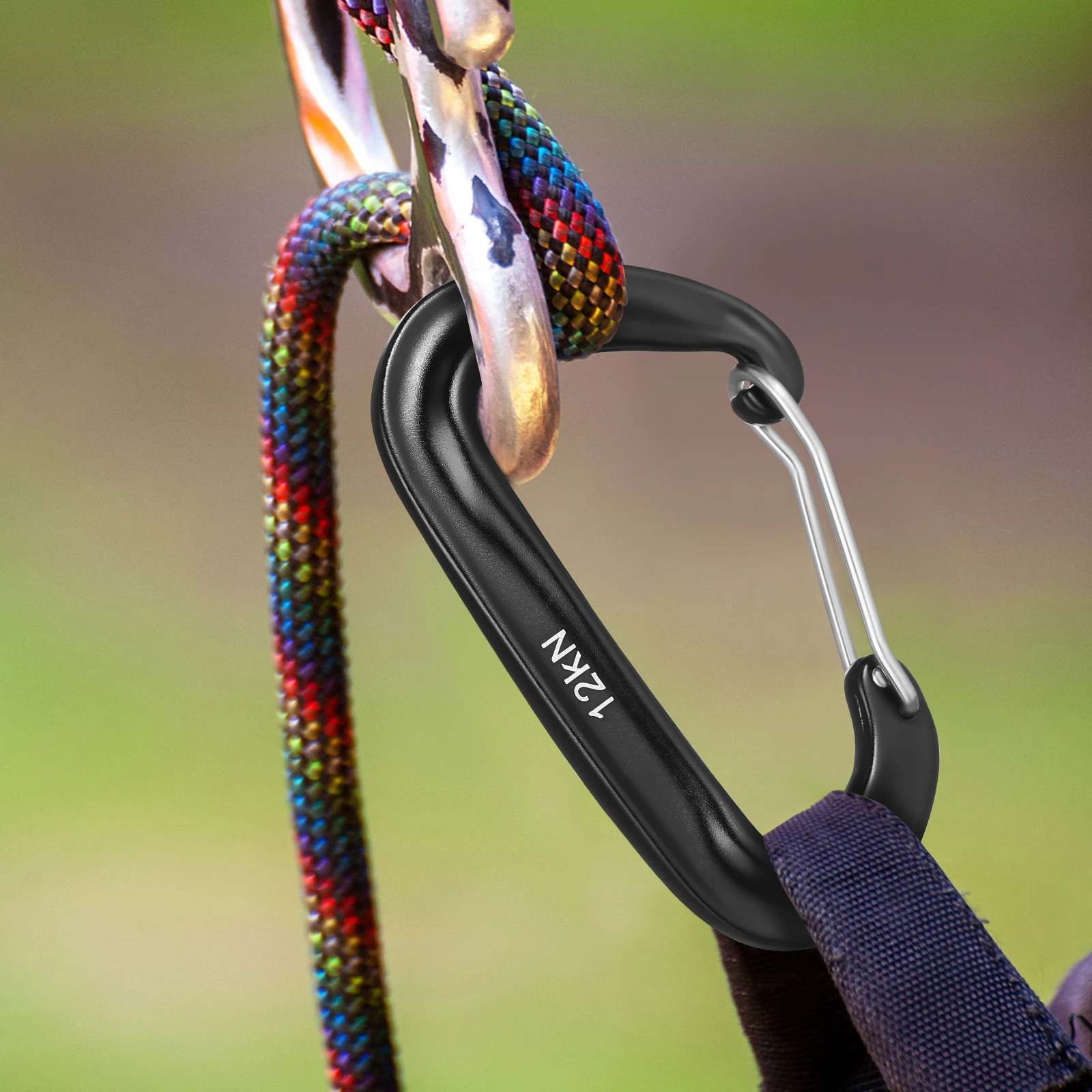 

4 pcs D Shape Carabiner Heavy Duty Climbing Camping Keychain Aluminum Alloy Hooks for Tent Gear Outdoor Accessories