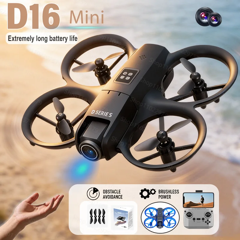

D16 RC Drone 8K HD Dual Camera GPS FPV Aerial Drone with Optical Flow Avoidance Brushless Motor FPV UAV Boys Remote Control Toys
