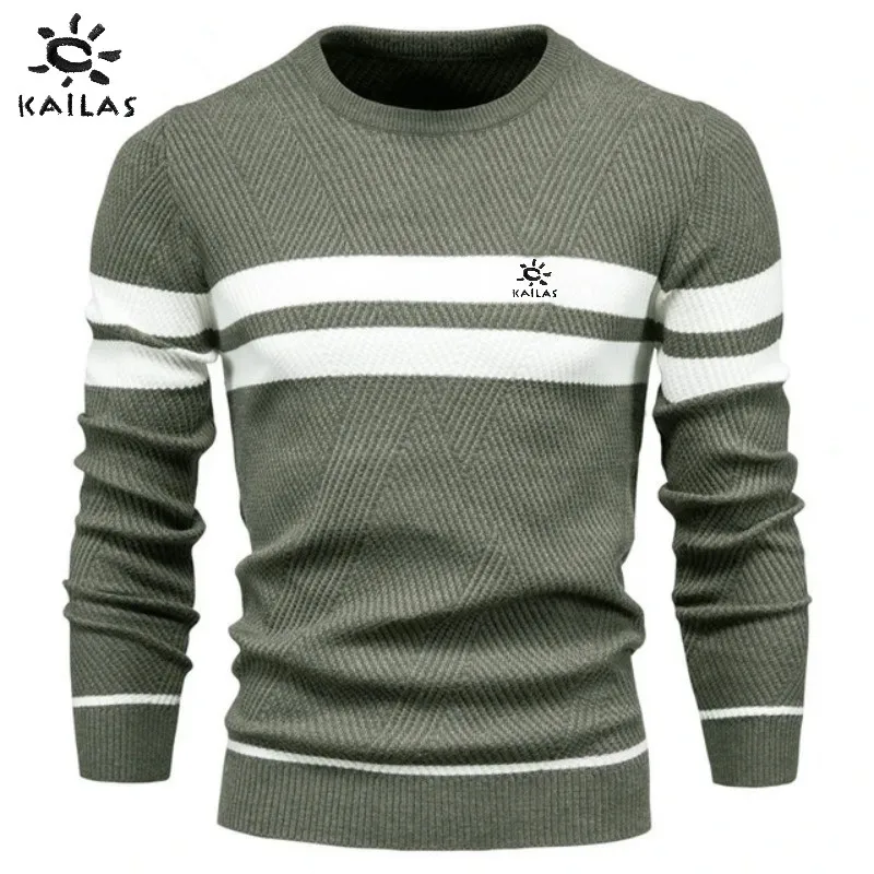 

Spring and Autumn men's high-quality embroidered logo round neck long sleeved sweater, fashionable, casual and comfortable top