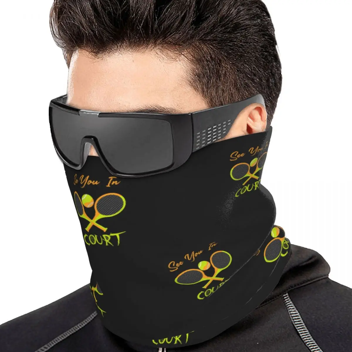See You In Court Tennis Lover Gift Bandana Neck Cover Printed Wrap Scarf Cycling Headband For Men Women Adult All Season