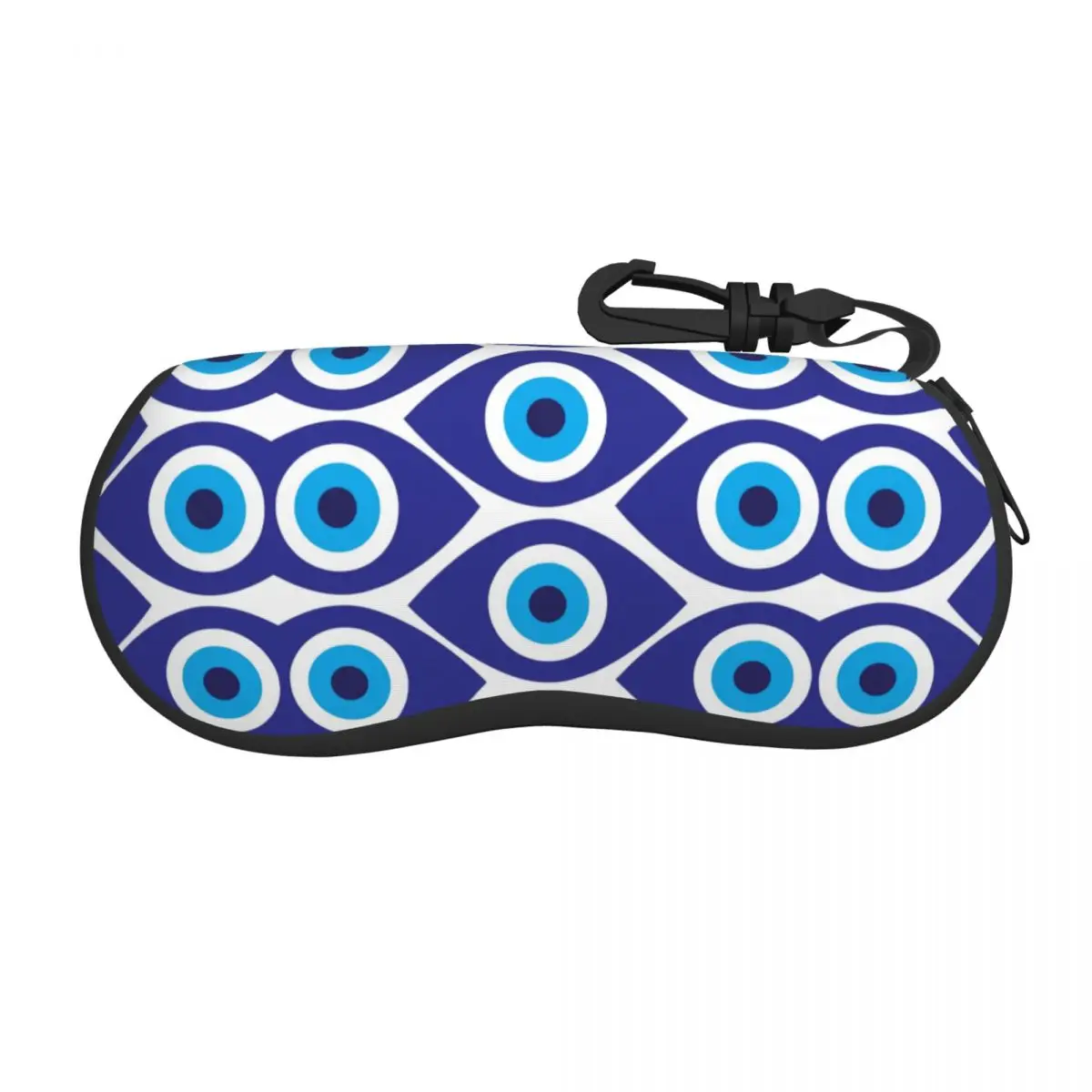 Evil Eye Glasses Case Unisex Portable Evil Eye Blue Nazar Amulet Pattern Boho Reading Storage Box Protector Sunglasses Box