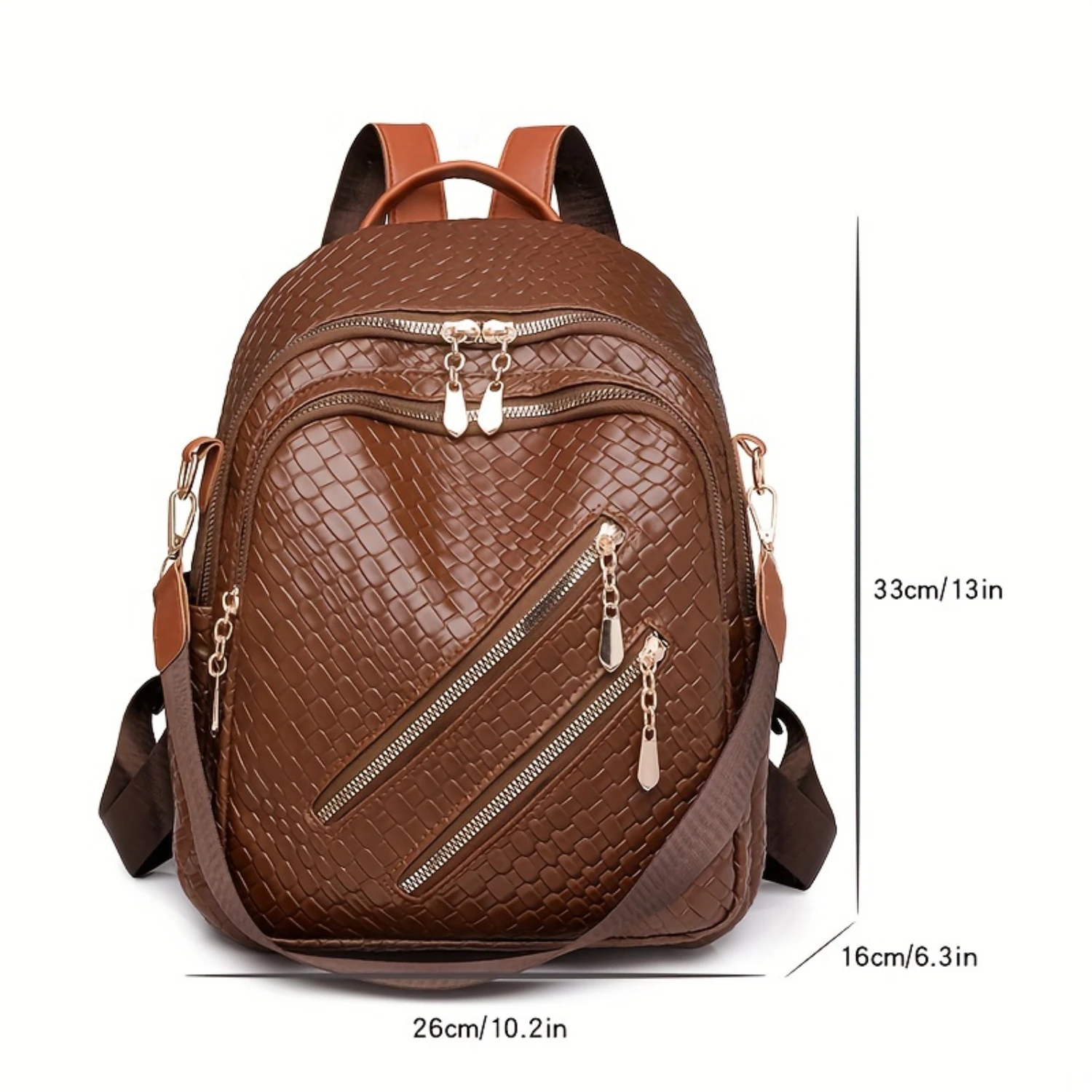 Chic Style Convertible Backpack, Faux Leather Travel Shoulder Bag, Solid Color Daypack - Ideal for Shopping & Vacation