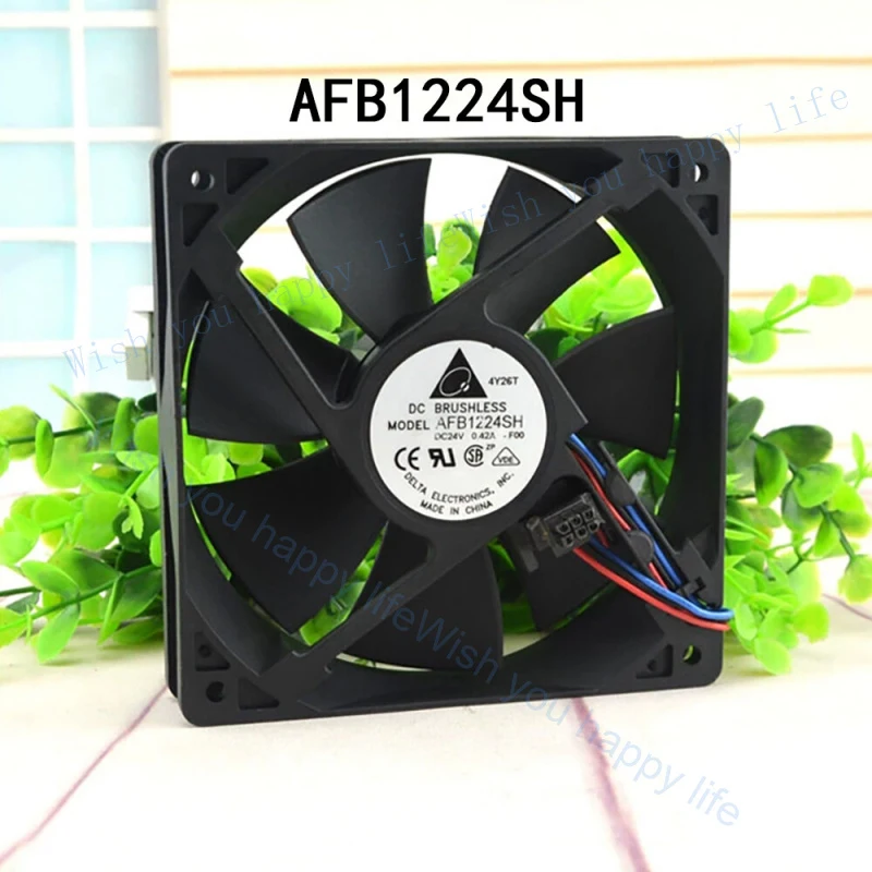 LL  for Delta Industrial cooling Fan AFB1224SH 24VDC 0.42A 3wire 120*120*25MM Server Fan