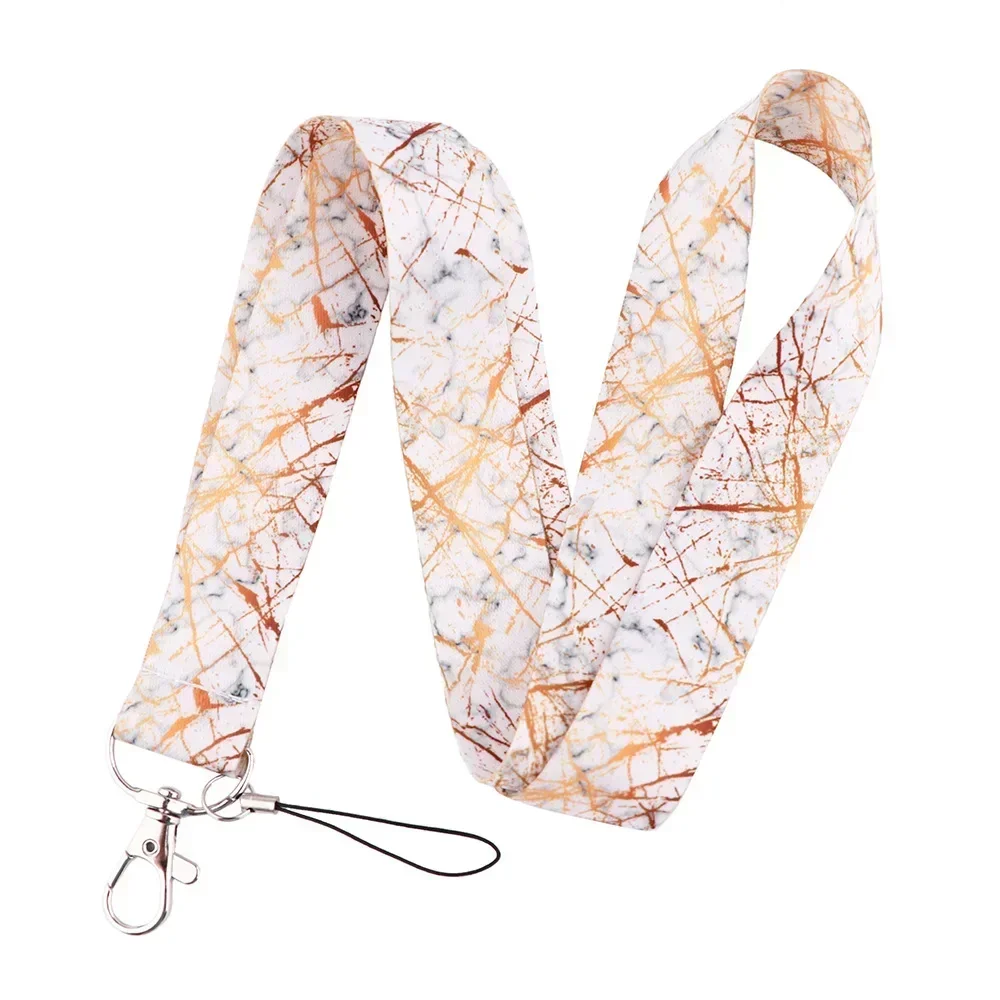 Marble Printing Neck Strap Keychain Lanyard, Stylish Accessory