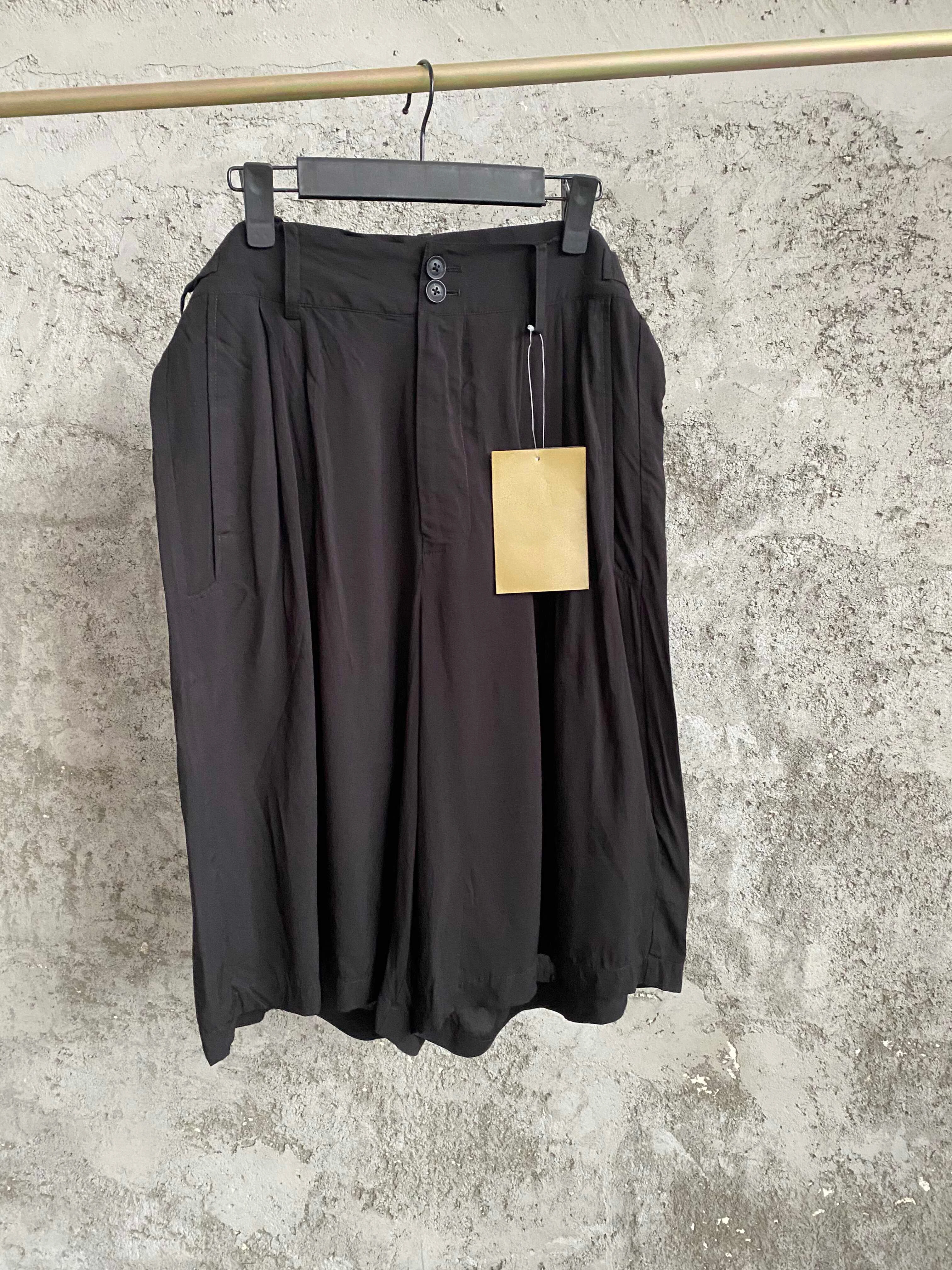 

TOP-YAMAMOTO wide-leg pants wool 80% deconstructed high-waisted dark style design