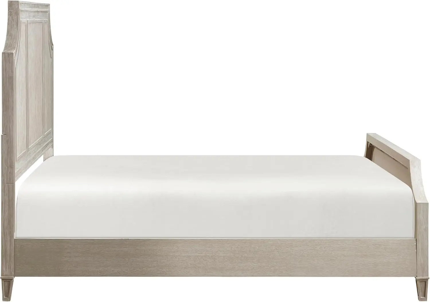 Traditional Queen Bed With Light Brown Finish, Curved Wooden Frame Design63 X 61.5 X 87 In