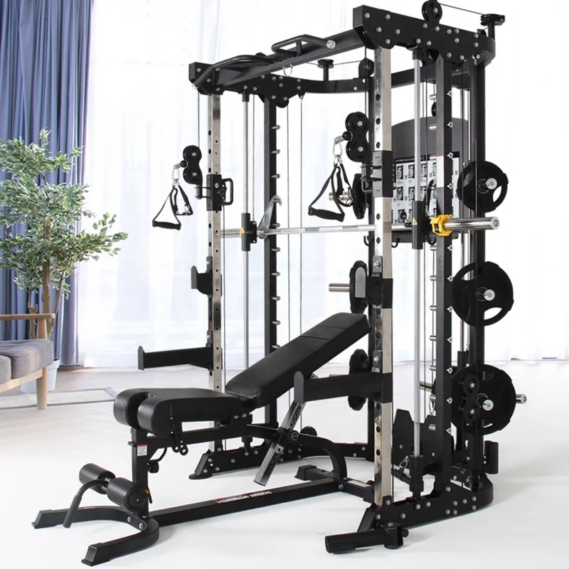 

Multi Functional Smith Machine Cable Crossover Power Rack with 80kg 2 Weight Stack XRN1001 Gym Fitness Sports Equipment