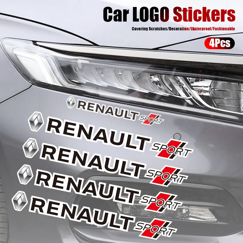 

Набор из 4 наклеек для декорации автомобиля, стайлинг-наклейки для Renault Clio, Sandero, Captur, Megane R5, 4 E-tech, Scenic, Austral, QM6