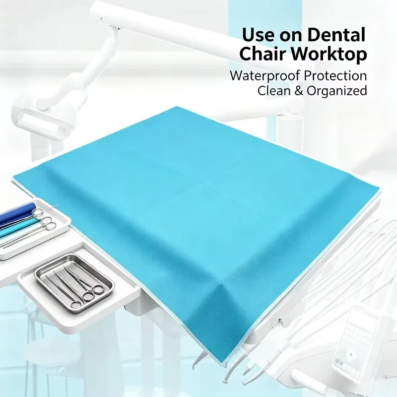 Dental Tray Pad Chair Mat Instrument Workbench Waterproof Anti Slip Wear Resistant Easy Clean Thickened Blue Clinic Protective