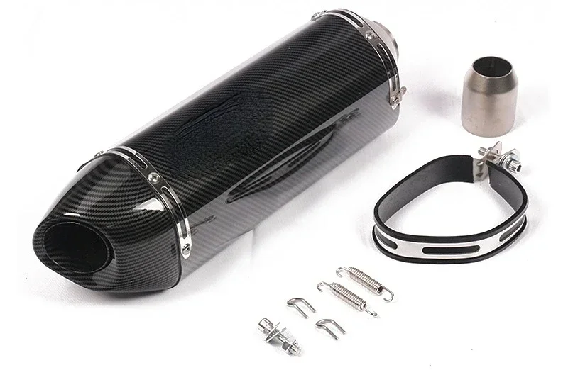 

Motorcycle Exhaust Muffler Carbon Fiber Slip on Exhaust with Removable DB Killer for Motorcycles and Scooters with 51mm Inlet