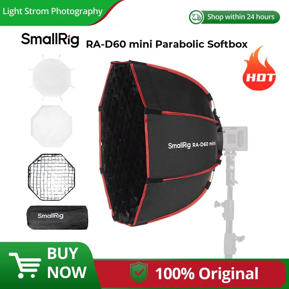 SmallRig RA-D60 Parabolic Softbox, 23.6" Quick Release Softbox with Carrying Bag,Compatible with SmallRig RC 60B COB Video Light