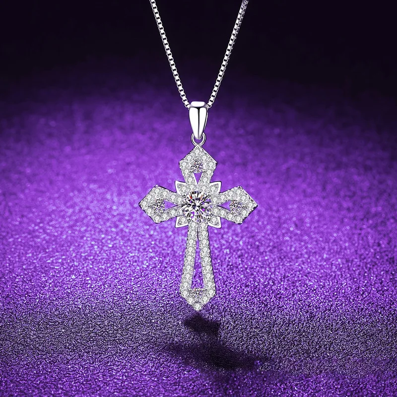 0.5ct D ColorMoissanite Dia Woman Pendant Sier Necklace For Women Chains Party Bridal Fine Jewelry 925sterling Silver Necklace