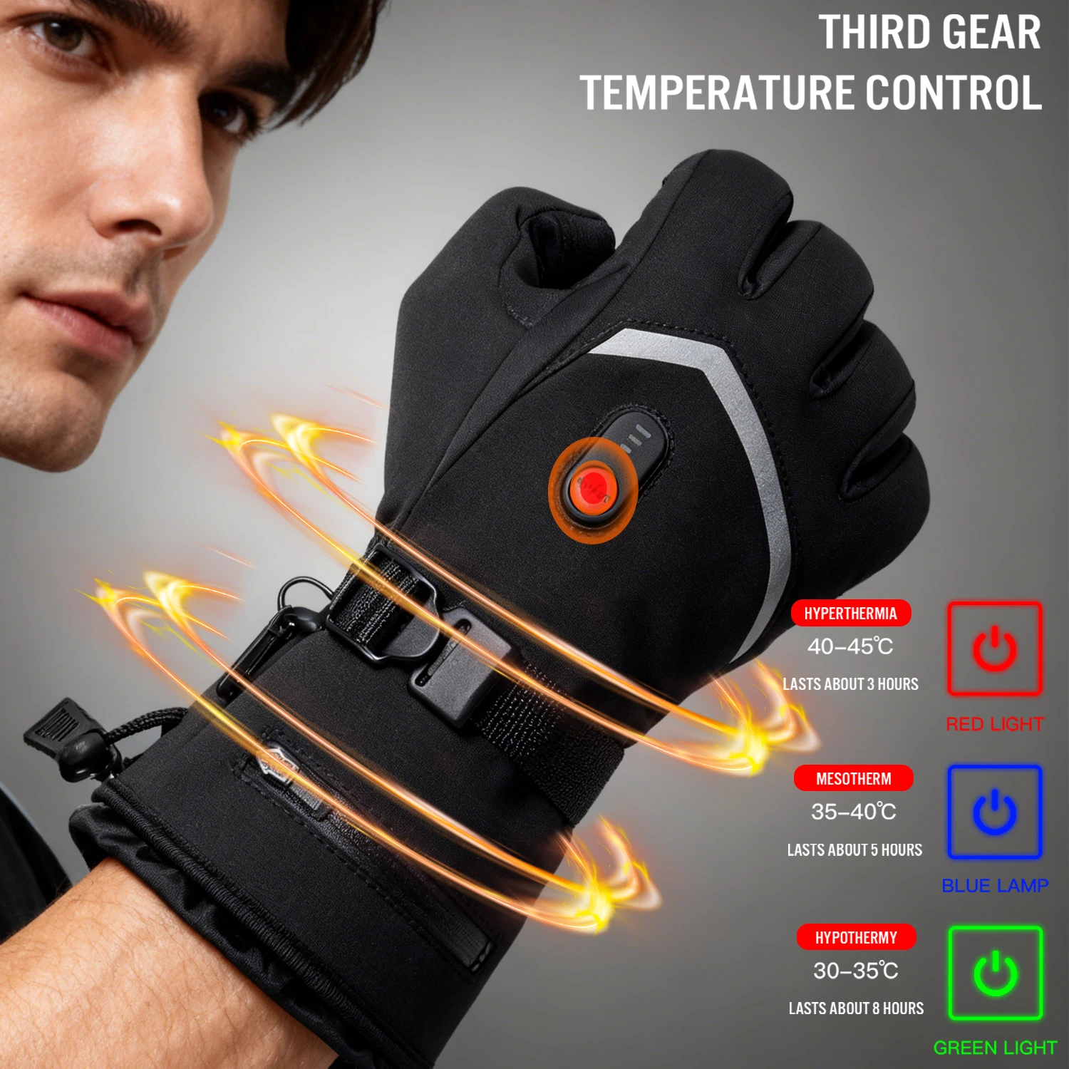 Electric Heated Gloves Motorcycle Winter Moto Heated Gloves Warm Waterproof Rechargeable Heating Thermal Gloves For Snowmobile
