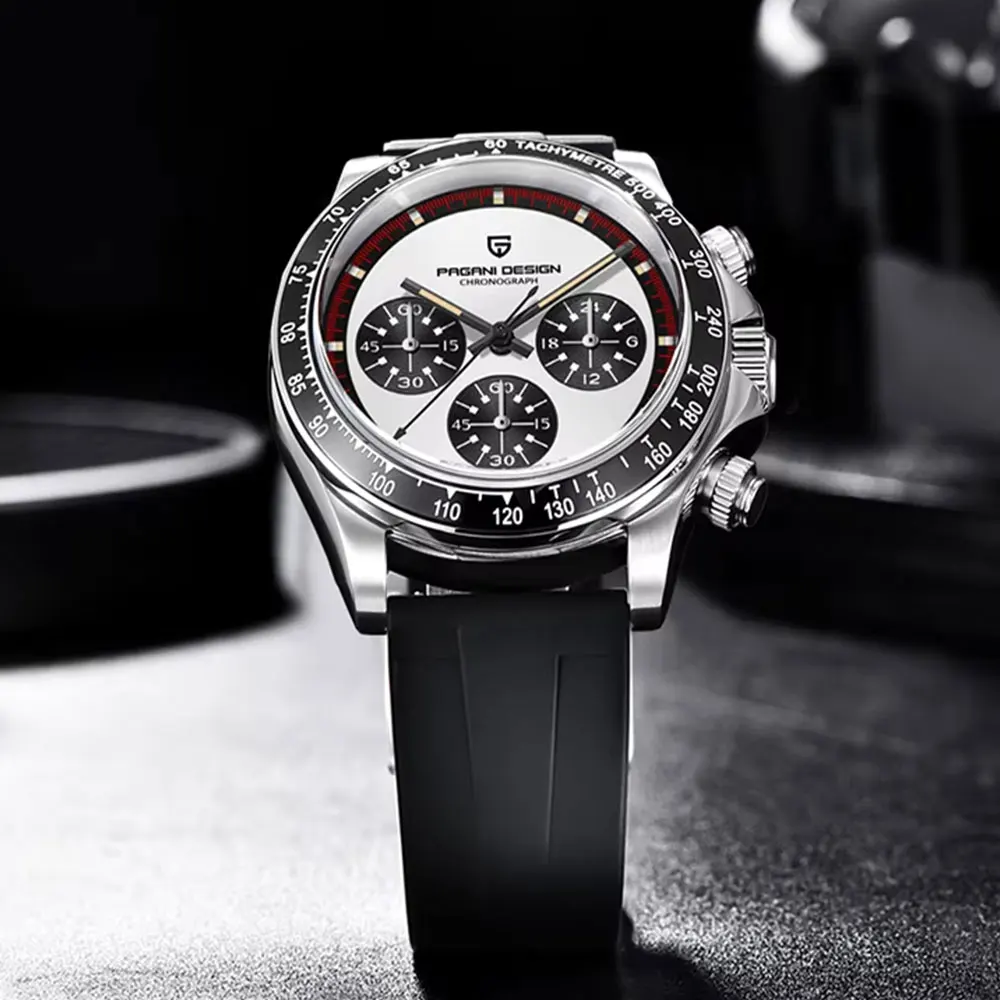 PAGANI DESIGN 40 ملم كرونوغراف متعدد الوظائف بإطار سيراميك VK63 ساعة رجالي ستانلس ستيل مقاومة للماء ساعات كوارتز للرجال #1