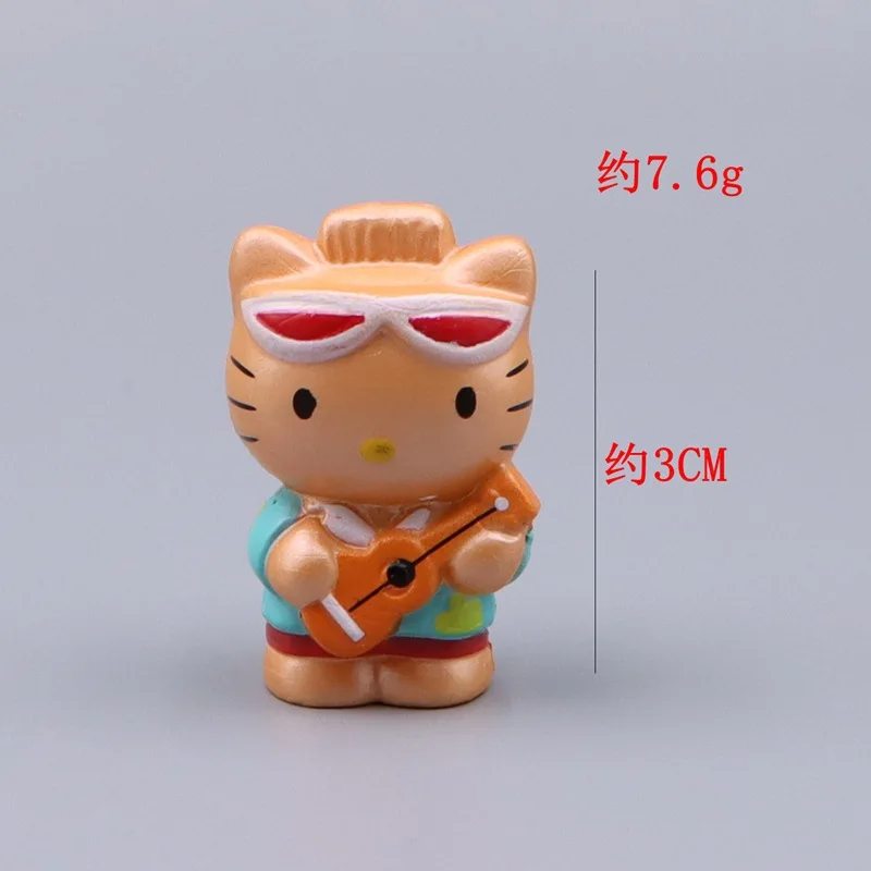 Bonecas em miniatura pvc hellokitty figuras de ação brinquedos pingente diy remendo material desktop carro interior ornamento em miniatura accessorie