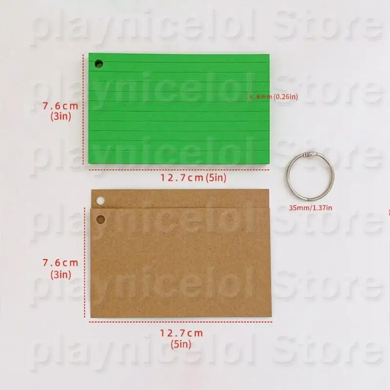 بطاقات فلاش e8BA بطاقات فهرس مبطنة بطاقات الدراسة مع بطاقات مراجعات حلقات الربط بطاقات ملاحظات فارغة لتعلم المفردات
