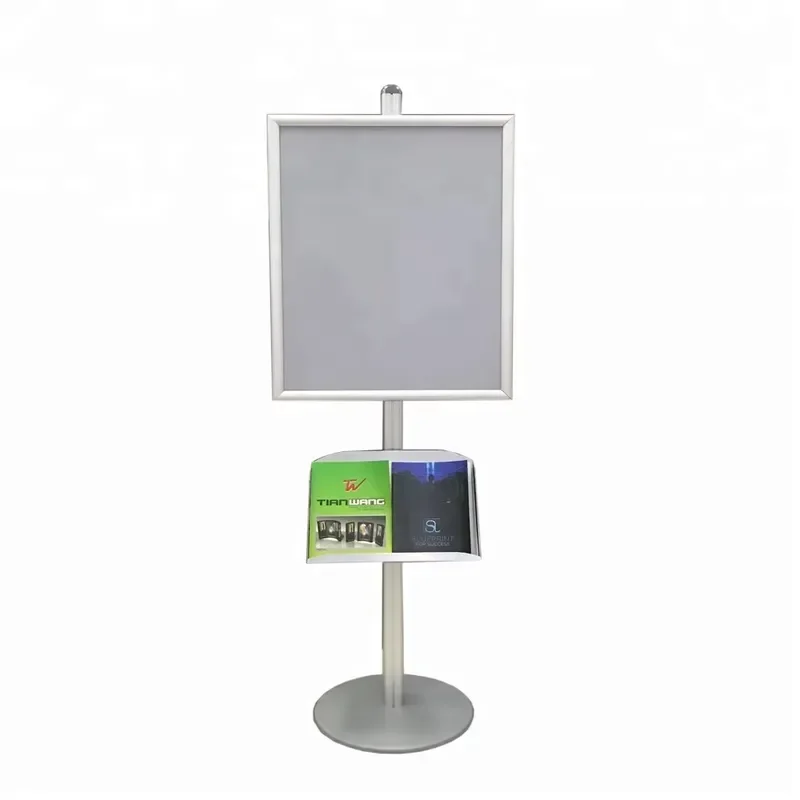 A1 Snap Frame Poster Display Stand 1.8m Metal Brochure Holder Advertising Signage Floor Standing Exhibition Board for Shop
