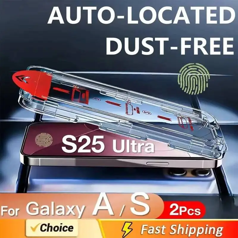 Tempered Glass Screen Protector For Samsung A56 A55 5G A16 A26 A36 S24 Ultra S23 FE S22 A54 A73 S25 Edge Easy Installation