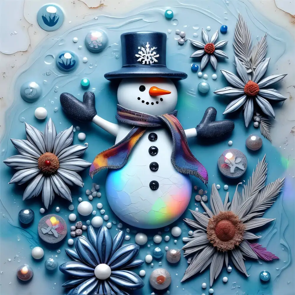Winter Schneemann Diamant Malerei Kunst Handwerk für Anfänger voller Platz Runde Diamant Mosaik Cartoon Neu eingetroffen