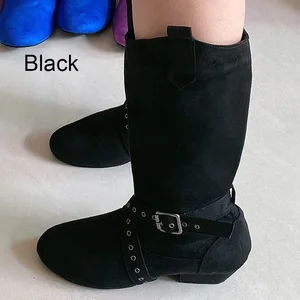 Damenstiefel mit individuellen Absätzen und Farblinien, 28 Farben, Beige, lange Tanzstiefel, flexible Wildledersohle 12 Hauptverkaufssprung tanzen - №6