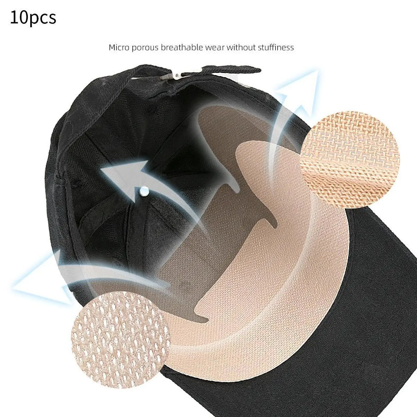 

10Pcs Baseball Cap Liners,Replacement Cycling Accessories Summer Sweat Protection Sweatband Pads for Outside Activities Garden