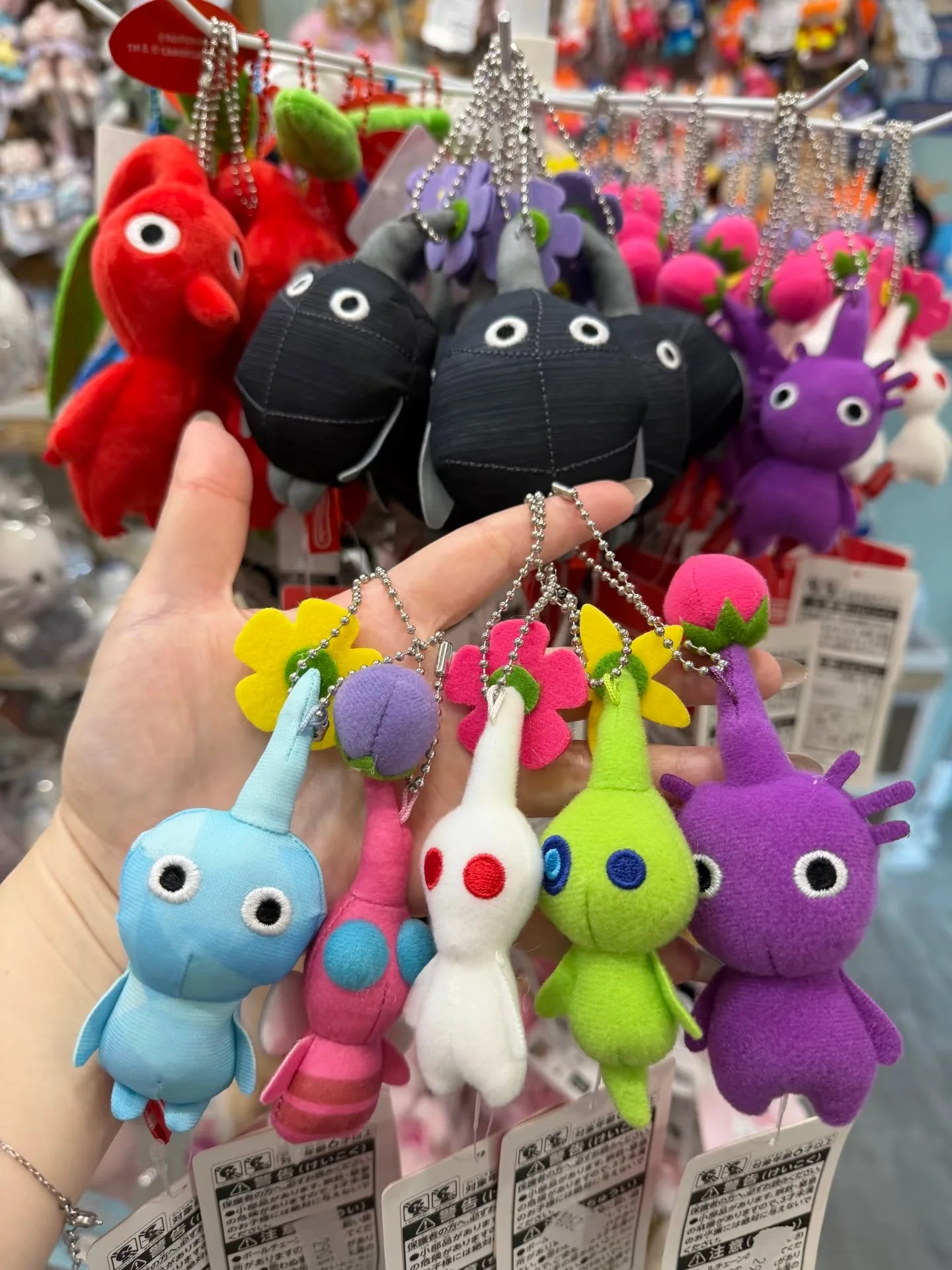 10CM Mini Plush Pikmin Doll Keychain Soft Stuffed Bag Charm Pendant Decoration Red Yellow Blue Multicolored Toys Hanging Gift