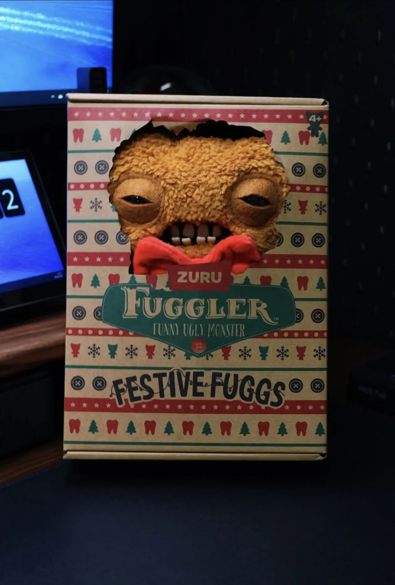 Fuggler FESTIVE FUGGS-Serie Plüschtier, lustige hässliche Zähne, Monster, Rentier, Schneemann, Lebkuchen-Design, Peluche-Puppen für Geschenke
