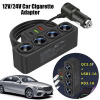 PD QC3.0 Dual USB Socket 120W Car Cigarette Lighter Splitter 12V 24V Fast Charger Plug Phone Power Adapter for Car DVR Dashcam