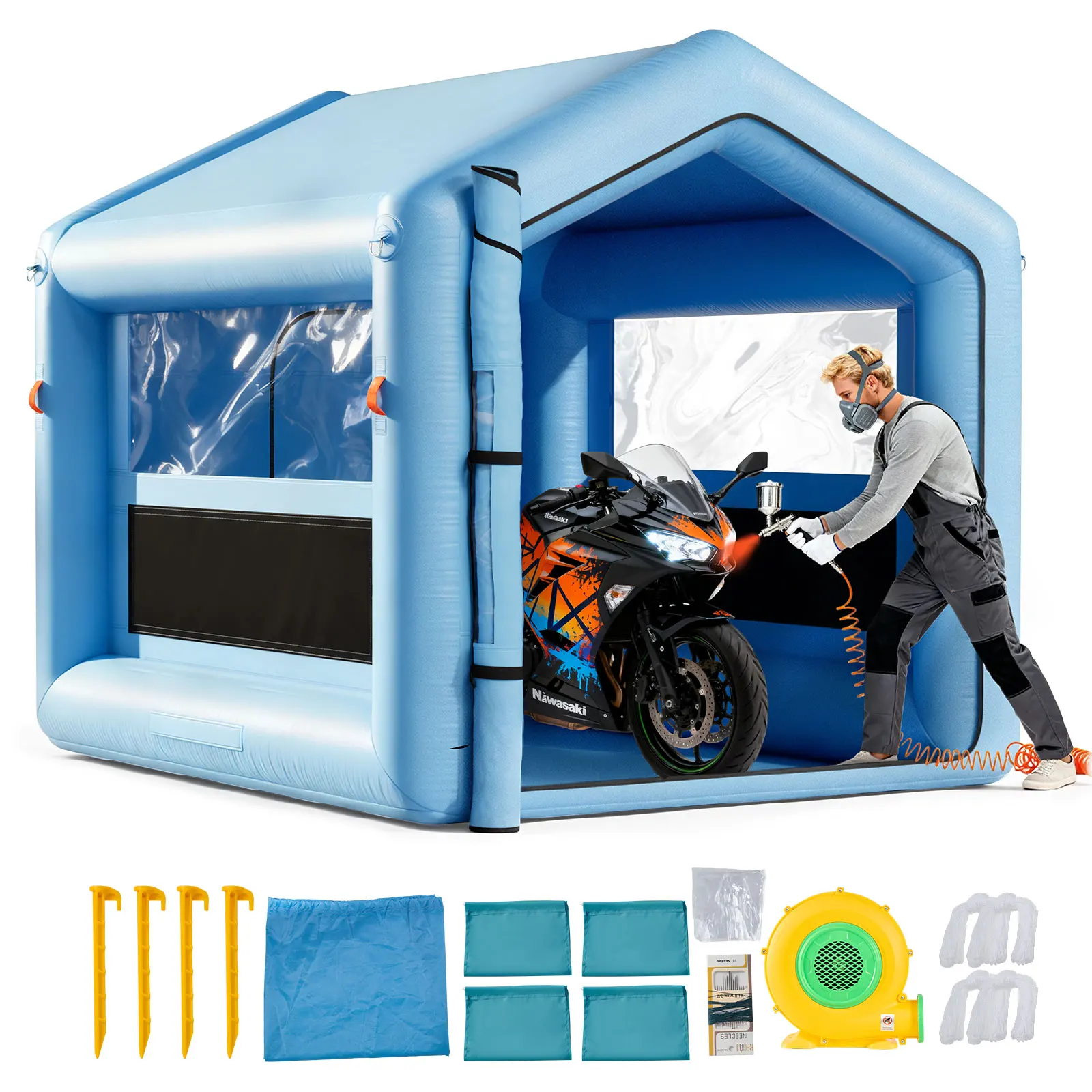 Inflatable Paint Booth with Powerful Blower