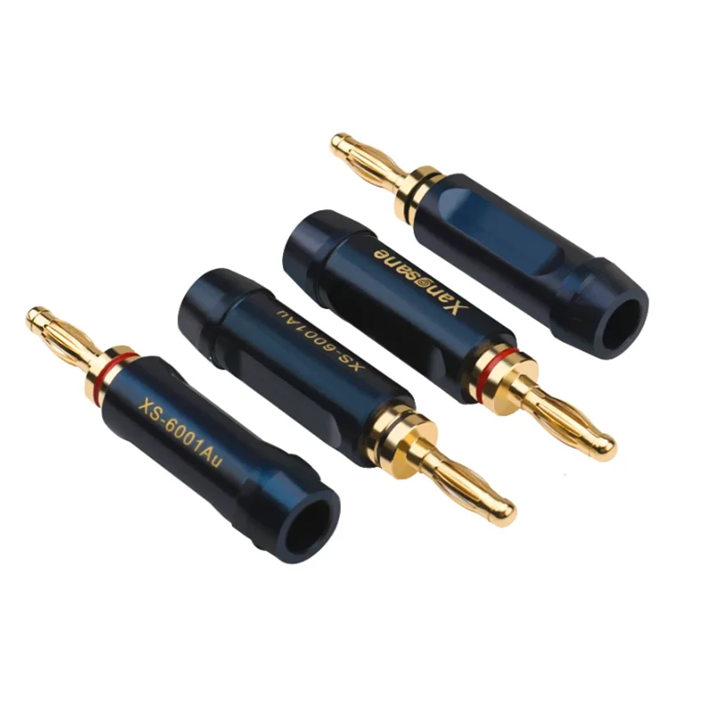 

HiFi Audio Adapter 24K Gold Plated Copper Banana Plug DIY Amplifier Decoder Speaker Cable Connector