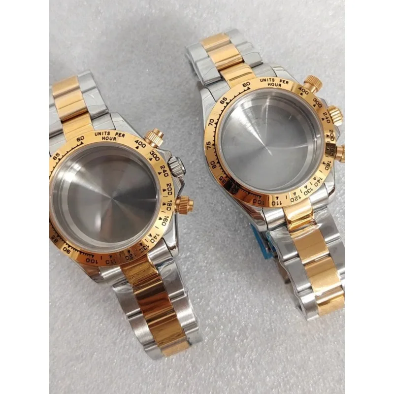 إكسسوارات الساعة المعدلة مناسبة لـ VK63: علبة ذهبية ثنائية اللون مقاس 39 مم + حزام ذهبي بلونين، مناسب لـ VK63 #1