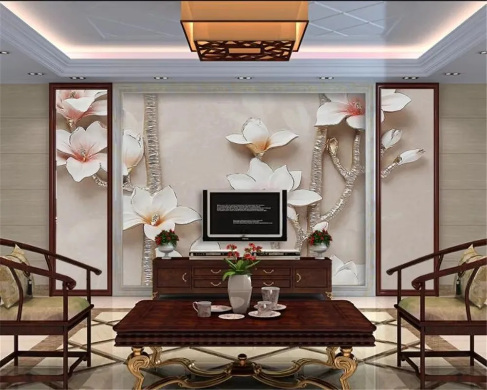 Custom large wallpaper tree relief background wall moth orchid high quality home decoration murals 3d wallpaper papel de parede