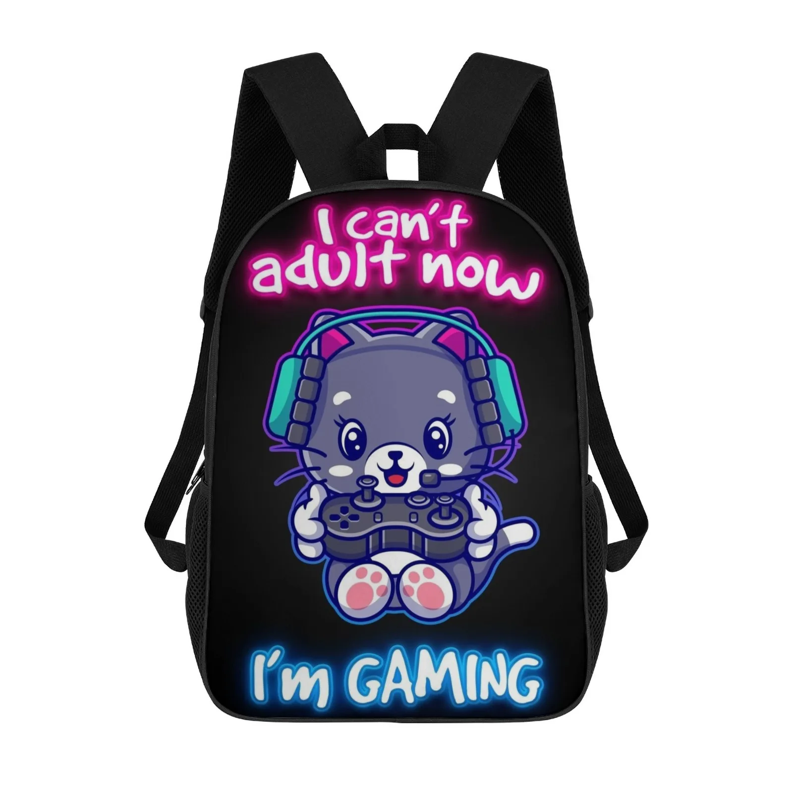 

Cat Gaming Neon School Bag Tags for Kids 17 Inch School Backpack Mochilas Bolsa Bolso Mochilas De Hombre Mochila Bag Mochila Moc