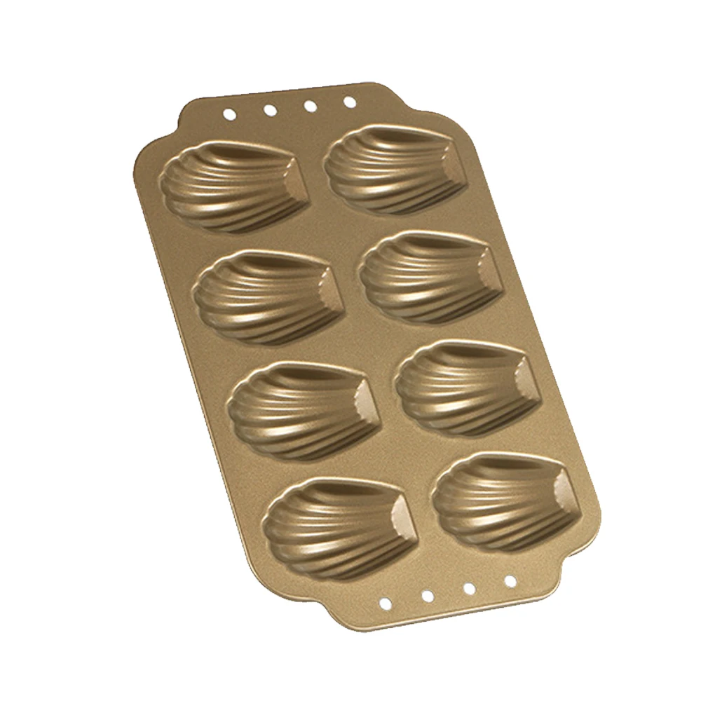 Kuchen-Backform mit 8 Mulden, Muschelform, Gelee-Form aus Kohlenstoffstahl