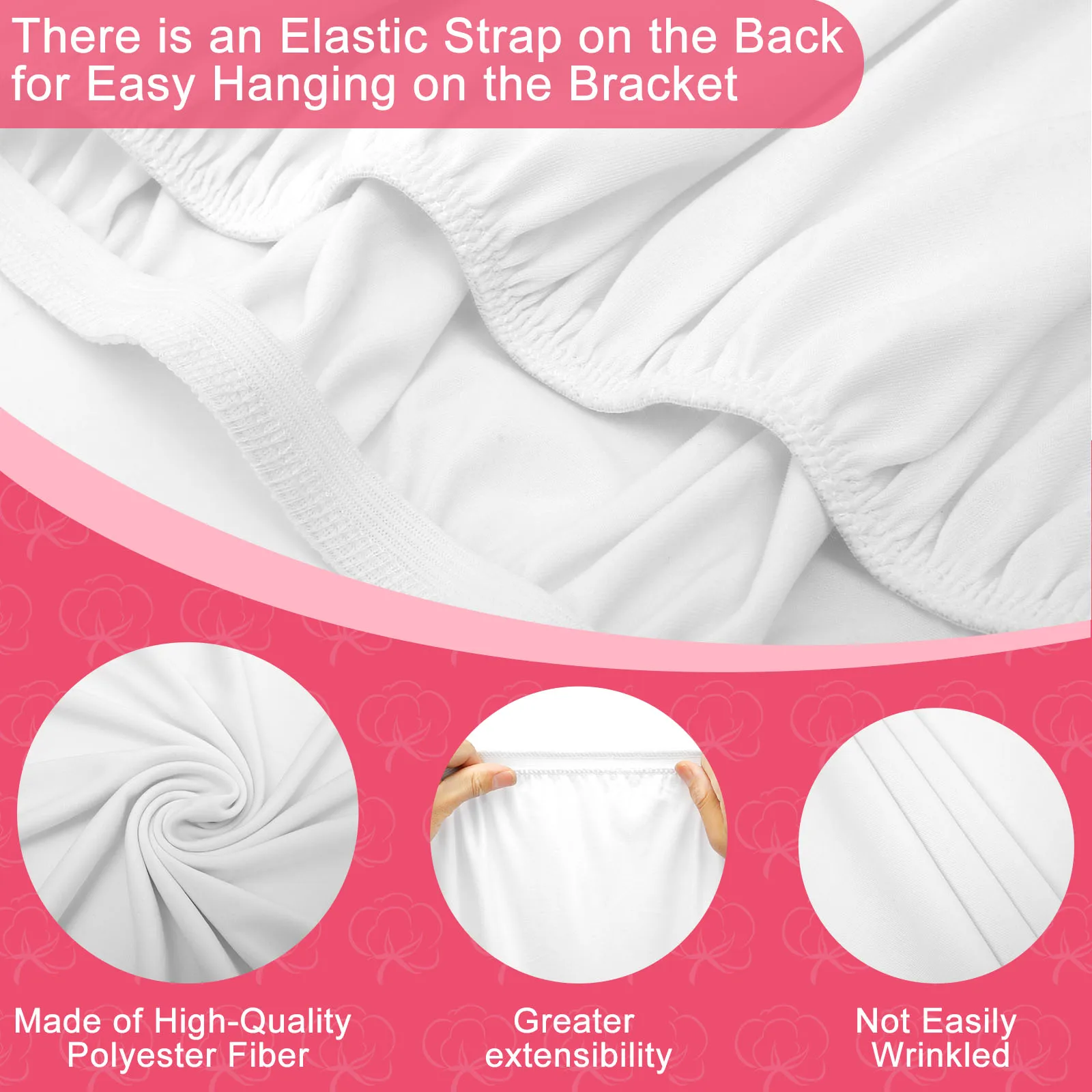 Round Arch Cover Elastic Arch Backdrop Stands Cover White Round Photo Background Polyester Round Arch Stand Cover for Birthday