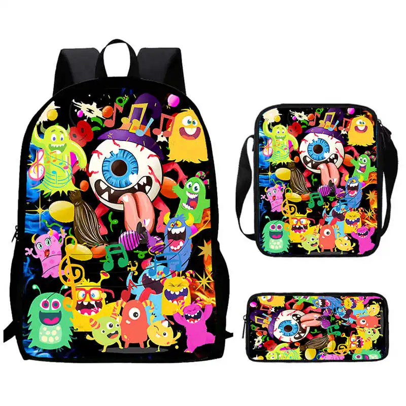 

Cartoon Sing-ingMon-ster-s Child School Backpack With Shoulder Bags Pencil Bags For Kindergarten,Light Weight Bag For Boys Girls