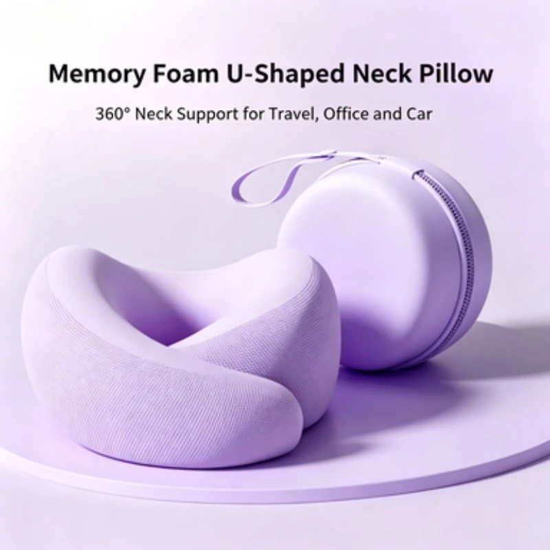 Travel Neck Pillow Memory Foam U-shaped Pillow Portable Adjustable Soft Neck Support Noon Break Sleep Pillows