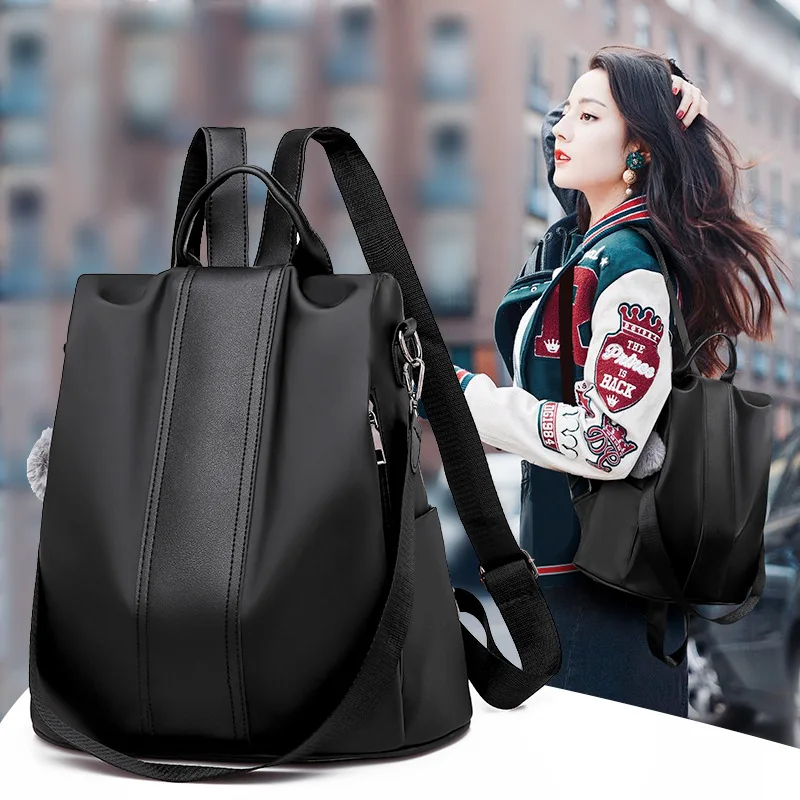 dropshipping Women Backpack Purse Waterproof Nylon Anti-theft Rucksack Lightweight School Shoulder Bag Leather Mini Backpack