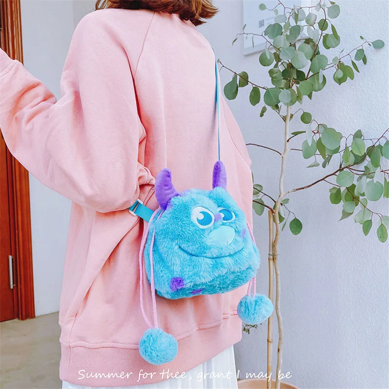 Monsters Inc Monsters University James P. Sullivan Plush Backpack Cartoon Handbag Cosplay Adult Unisex Costumes Accessories