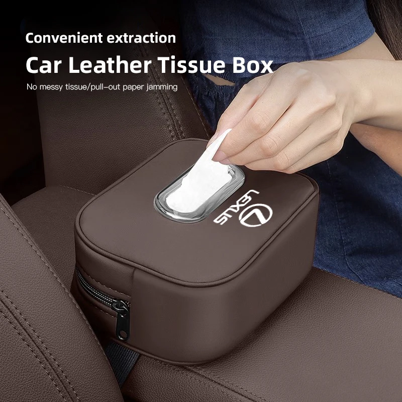 Estuche para Pañuelos Kleenex para Lexus RX330 IS250 Ct200h ES300h RX350 IS300h, Accesorios Interiores para Auto, Caja de Pañuelos de Cuero, Bolsa de Almacenamiento de Pañuelos