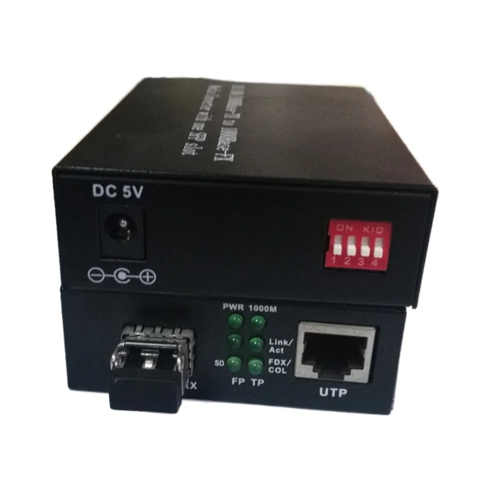 10/100/1000M Gigabit Ethernet Media Converter SFP Slot with DIP Switch