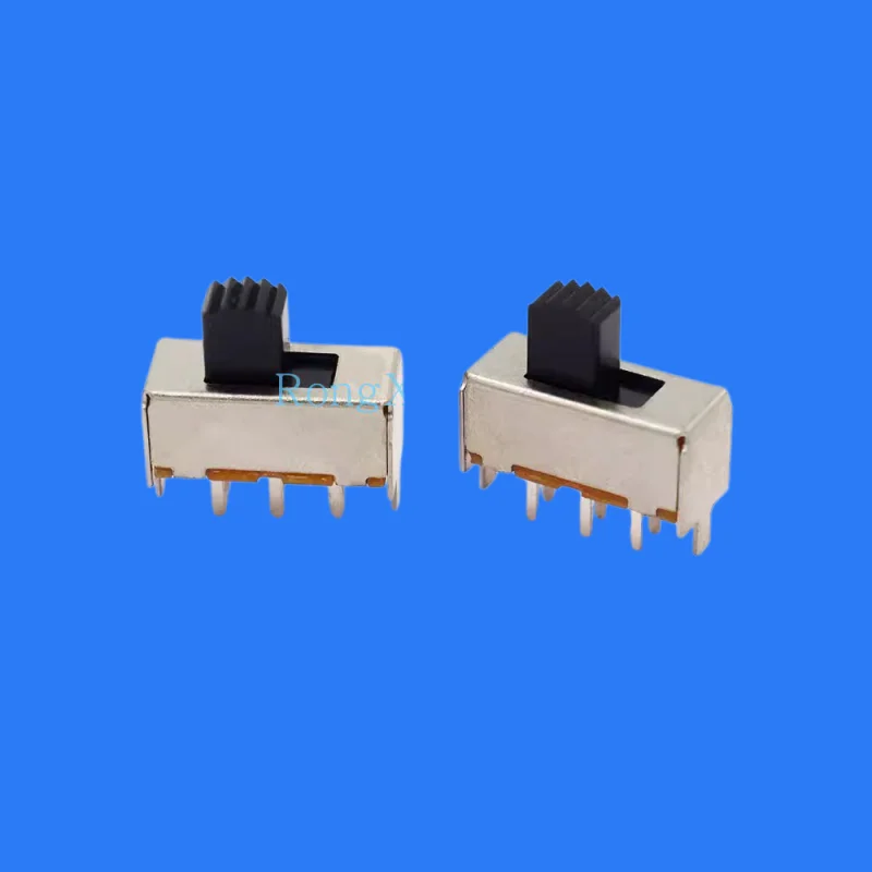 100pcs/ SS-22F06(2P2T) handle height 6mm 2-speed toggle switch 2 fixed feet double row 6-foot vertical