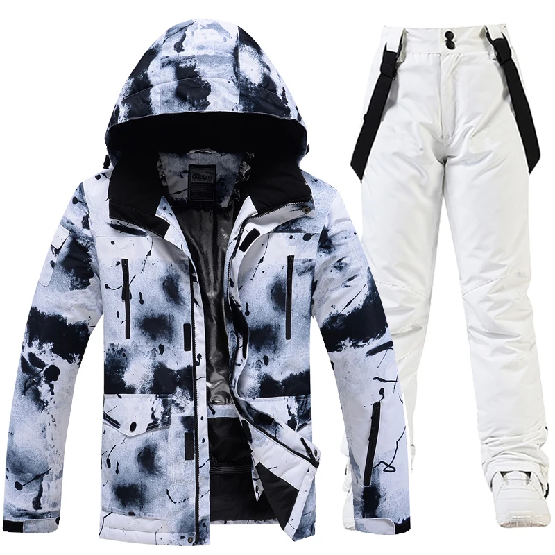 

Ski Suit For Men Winter Windproof Waterproof Thick Warm Skiing Jacket Snow Pants Outdoor Male Snowboarding Clothing
