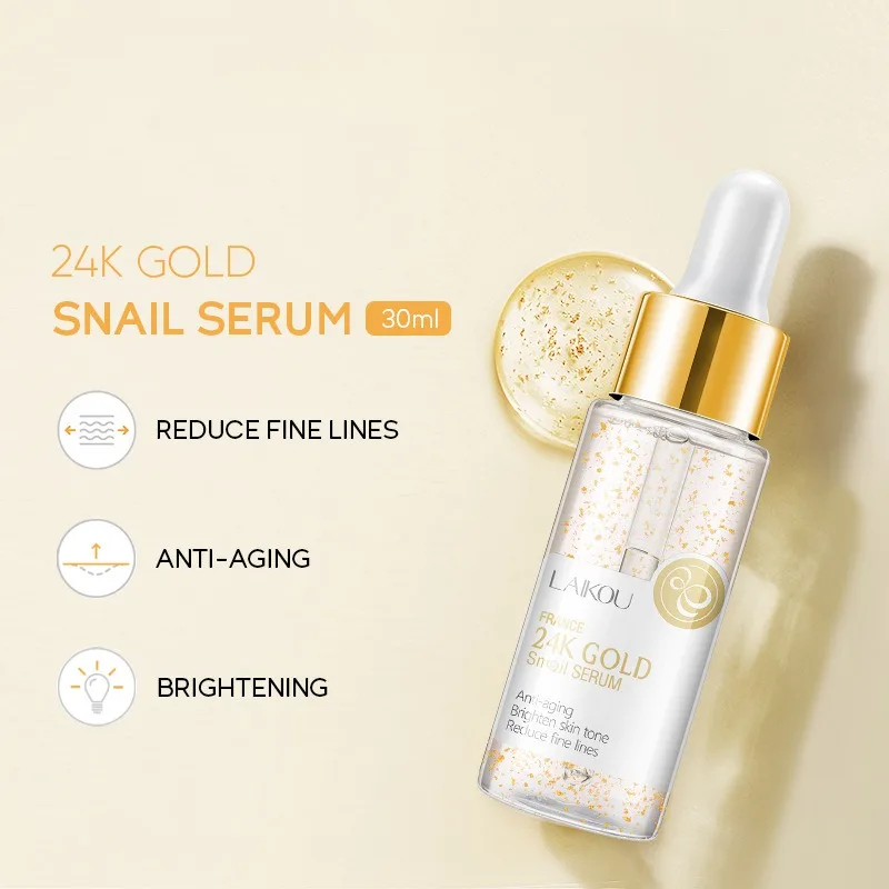 Snail Face Cream 24K Gold Snail Serum Improve Dry Rough Skin Anti-Wrinkle Whitening Moisturizing Facial Essence Skin Care