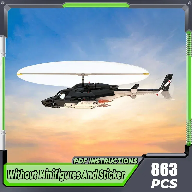 

Moc Building Blocks Famous Special Ops Helicopter Airwolf Model Technology Bricks DIY Military Airplane Toys For Kids Children