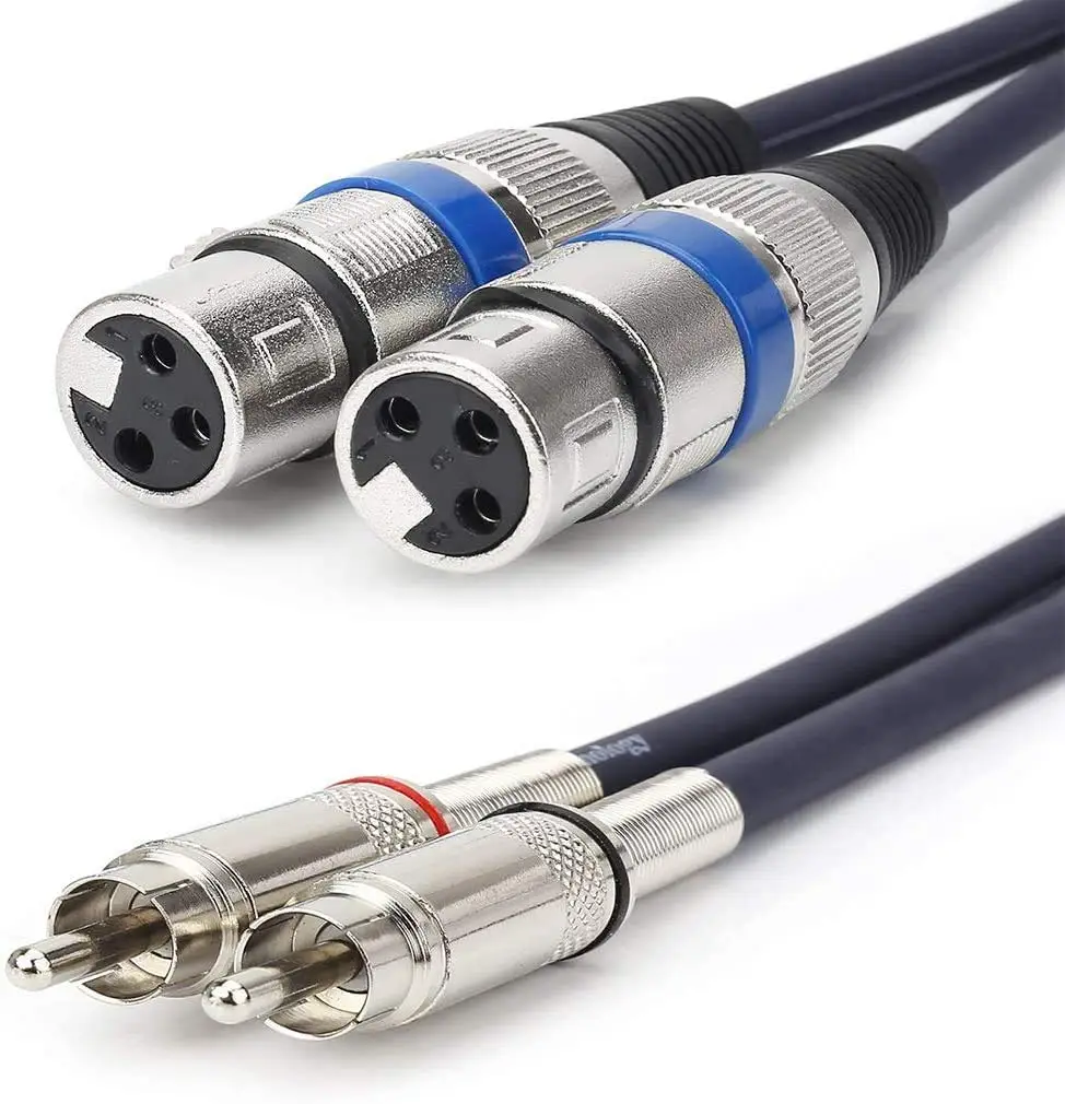 

2 × XLR Female Cable To 2 × RCA Cable, XLR Adapter,XLR Microphone Audio Cable Connector Power Amplifier(1.5m)