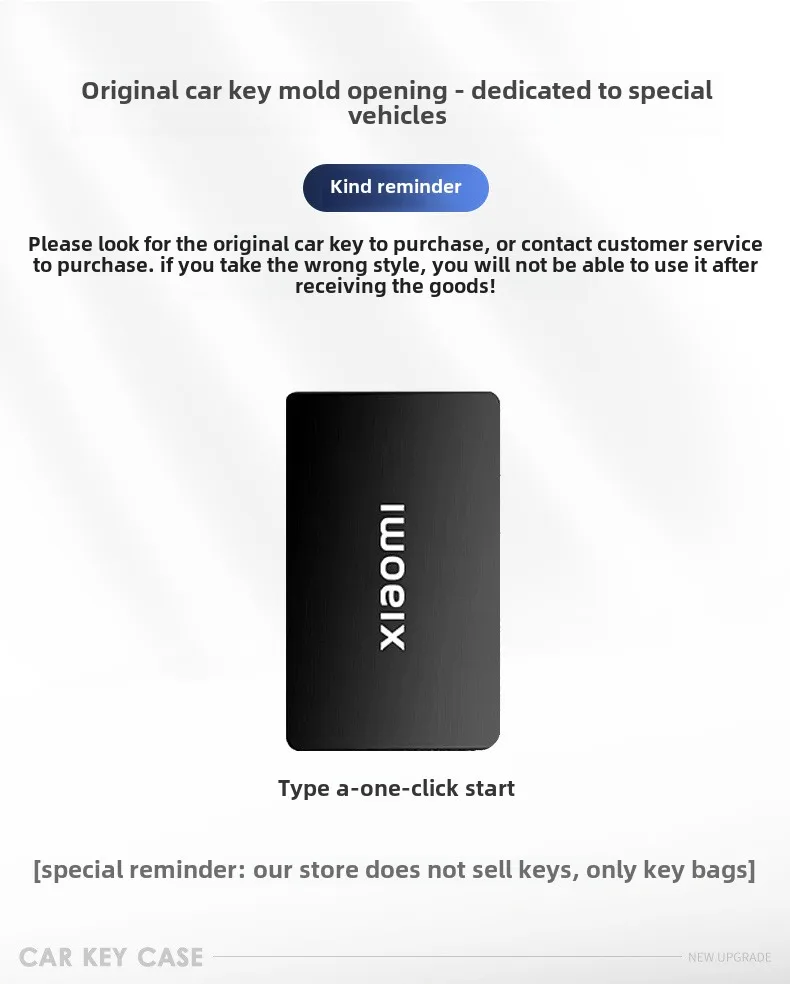 حافظة مفاتيح بطاقة Xiaomi SU7 2024، غطاء NFC من سبائك الزنك، واقي سيارة ممتاز أنيق